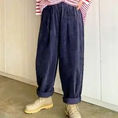 ジャーナルスタンダードラックス コール イージーパンツ ネイビー コーデュロイ