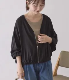 アメリカンホリック　UVカット接触冷感　Vネックドルマンブルゾン　M