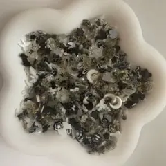 【50個】ブラックホワイト素材mix ネイルパーツ 地雷　デコパーツ まとめ売り