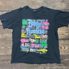 XL 90s USA製 Hanes グラフィティ Tシャツ 黒 シカゴ 古着