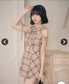 MichellMacaronミシェルマカロン チェックベルトジャンスカセット