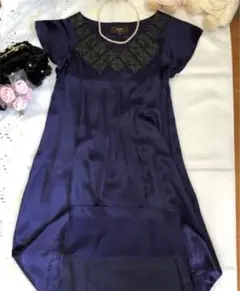 美品「ROPE 」✨ロペワンピース　結婚式シルク100%フォーマル