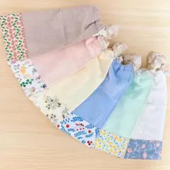 北欧春　おりこうエプロン　食事タオル　食事エプロン　タオルエプロン　花柄