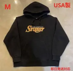 【希少】90s oldstussy 紺タグ パーカー 刺繍ロゴ USA製 L相当