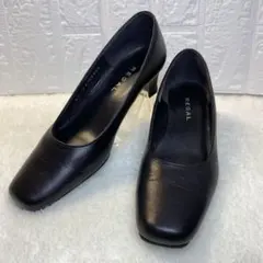 【美品】REGAL リーガル　ブラック パンプス　スクエアトゥ 22.5㎝
