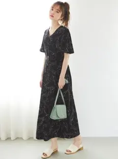 2Way花柄フレアワンピース
