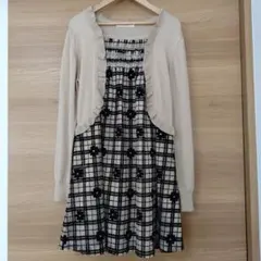 ◎値下げギャラリービスコンティ 膝丈ワンピース 長袖 花模様【Mサイズ・9号】