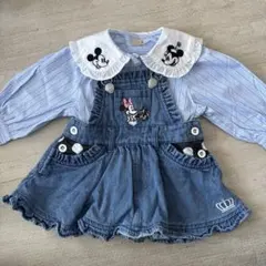 ミッキーミニーブラウス&サロペットスカート　80-90