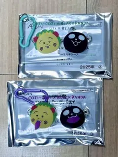 イオン コジコジ×ブラックパンダ 推しカラーマルチケース 紫 緑 2個セット