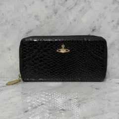 Vivienne Westwood エナメル ブラック 長財布 本革 ブラック