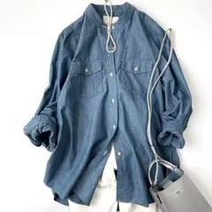 美品 フランク＆アイリーン MARY スキッパーシャツ ロングシャツ 麻
