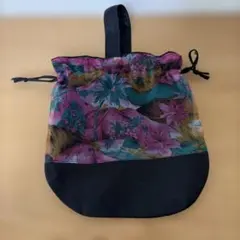 花柄 巾着ポーチ 小物入れ