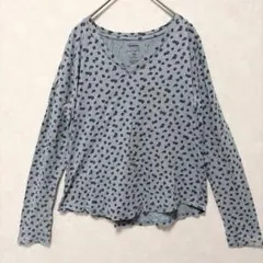 ソノマ 花柄 長袖Tシャツ カットソー S ロンT Vネック コットン 古着