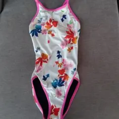 アリーナTOUGHSUIT 競泳練習用水着 白地にピンク