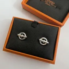 新品　HERMES ピアス　ミニシェーヌダンクル　シルバーアクセサリー 希少