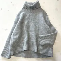 ギャルリーヴィー タートルネックニット ファインウール　グレー S