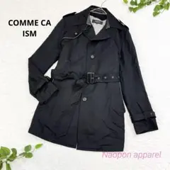 COMME CA ISM トレンチコート ベルト•裏地付　黒　M ウール100