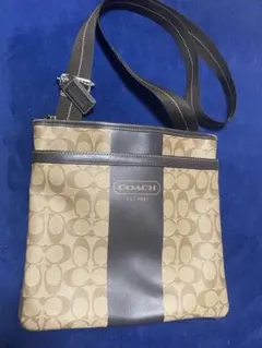 COACH コーチ　ショルダーバッグ　モノグラム柄　シグネチャー　ブラウン系