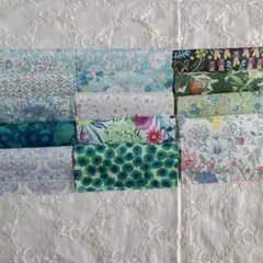 リバティカットクロス10×10◇15枚◇はぎれ◇green系