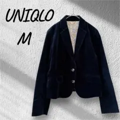 ユニクロ ベルベット テーラードジャケット 仕事用にも ネイビー 紺色 M