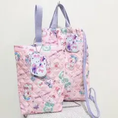 新品 定価2,486円 ナップサック &シューズバッグ チャーム付き