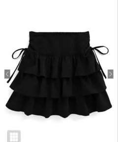 インパン裏地付きリボンティアードミニスカート L [ta206]