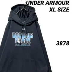 UNDER ARMOUR パーカー 刺繍ロゴ チームロゴ 黒 XL フーディ