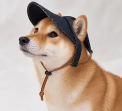 犬用帽子 ハンドメイド デニム キャップ あご紐調節可能
