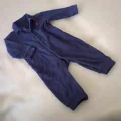 【美品】ラルフローレン コットン ポロ カバーオール ネイビー75 9M