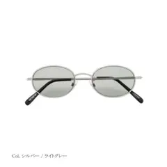 オーバルサングラス　シルバーフレーム