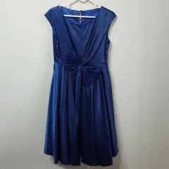 オケージョンドレス Aライン フロントリボン 結婚式 二次会