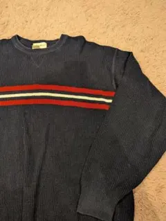 Eddie Bauer ラインボーダー　セーター コットンニット　usa製