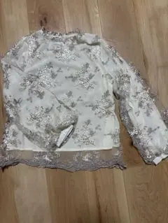 【美品1点限り】SPRAYPREMIUM 総レース 刺繍 シフォンブラウス 長袖