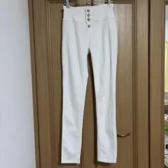 ホワイト ハイウエスト スキニーパンツ レディース ジャニス 春 白 スキニー