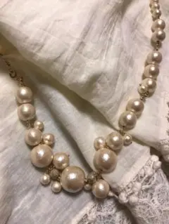 コットンパール　ネックレス ＆ ブレスレット