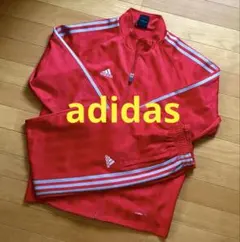 adidas ジャージ 上下セット レッド CLIMA365 ランニングウェア