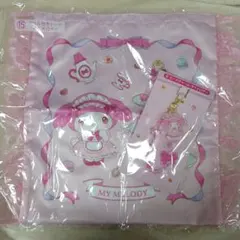 メロクロ当たりくじ　ビーズチャーム&フリル付きトート マイメロディ2点セット