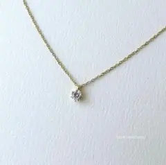 うに様 リクエスト 一粒ダイヤ＊CZネックレス　サージカルステンレス