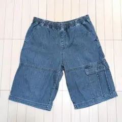 UNIQLO キッズ デニム 短パン 青色 150cm