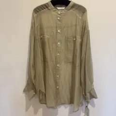 QTUME オーバーシルエットシアーシャツ/ベージュ 新品未使用