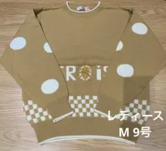 クリーニング済　TROIS! ニット セーター ベージュ ドット柄　レトロ