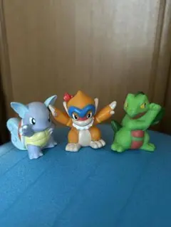ポケモン フィギュア 3体セット指人形　ソフビ　カメール　ジュプトル　モウカザル