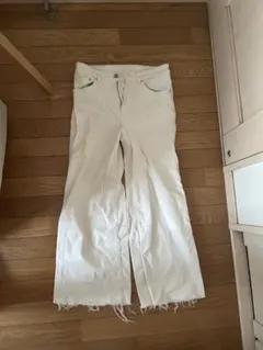H&M CULOTTE HIGH WAIST ホワイト デニムパンツ 30のサムネイル
