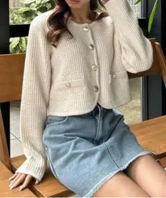 INGNI ゴールドボタンカーディガン