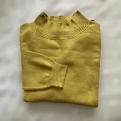 マスタード ハイネックニットセーター