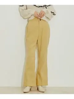 vis-`a-vis 起毛カラーフレアパンツ　イエロー