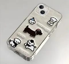 犬　iPhone 16e ケース ビーズストラップ付き