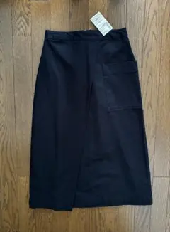 無印　縦横ストレッチ　チノ　イージーセミフレア　スカート