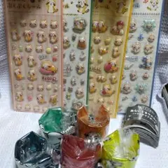 あらいぐまラスカル シール 4枚／ マチ付きクリアポーチ 5種 セット