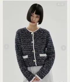 美品　emmi（エミ） ツイードライクニットジャケットのサムネイル